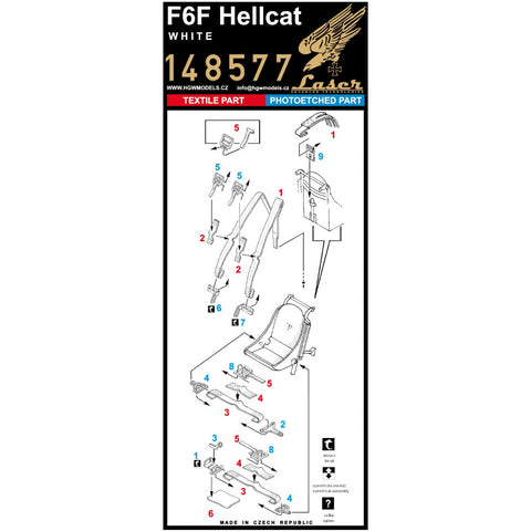 HGW Models 148577 1/48 F6F Hellcat (White) pre-cut (laser)