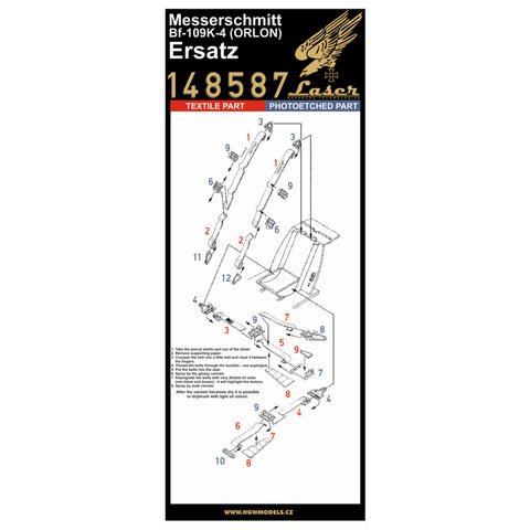 HGW Models 148587 1/48 Bf 109K-4 Orlon (Ersatz) pre-cut (laser)