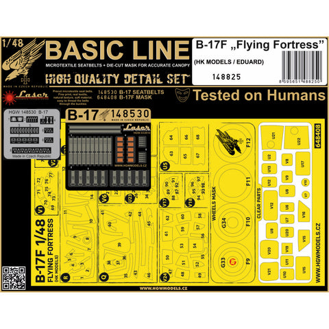 HGW Models 148825 1/48 B-17F Flying Fortress BASIC LINE: seatbelts + masks | HK Models, Eduard