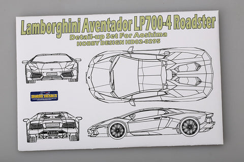 Hobby Design HD02-0295 1/24 Lamborghini Aventador LP700-4 Roadster Detail-Up Set (for Aoshima) (Photo-etched parts + Resin)