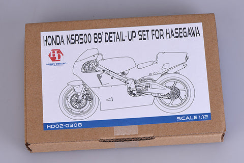 Hobby Design HD02-0308 1/12 Honda NSR500 "1989 WGP500 Champion" Detail-Up Set (for Hasegawa) (Photo-etched parts + Metal parts + Resin + Decals)