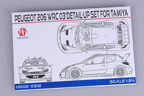 Hobby Design HD02-0312 1/24 Peugeot 206 WRC '03 Detail-Up Set (for Tamiya) (Photo-etched parts + Metal parts)