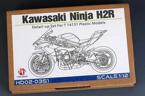 Hobby Design HD02-0351 1/12 Kawasaki Ninja H2R Detail-Up Set (for Tamiya 14131) (Photo-etched parts + Resin + Metal parts + Metal logo)