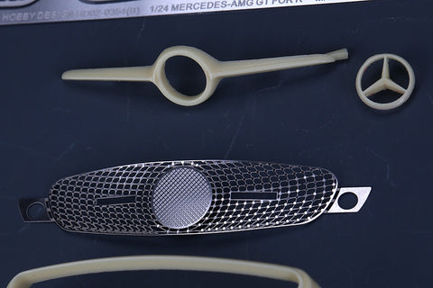 Hobby Design HD02-0354 1/24 Mercedes-Benz AMG GT Detail-Up Set (for Revell 07028) (Photo-etched parts + Resin + Metal logo)