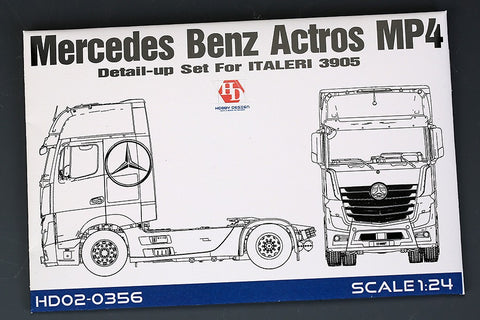 Hobby Design HD02-0356 1/24 Mercedes-Benz Actros MP4 Detail-Up Set (for Italeri 3905) (Photo-etched parts + Metal logo)