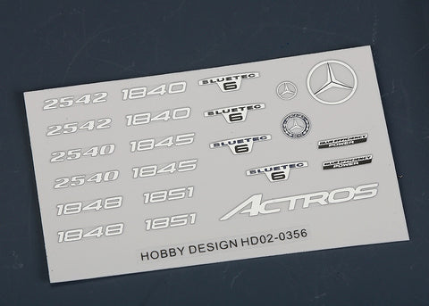 Hobby Design HD02-0356 1/24 Mercedes-Benz Actros MP4 Detail-Up Set (for Italeri 3905) (Photo-etched parts + Metal logo)