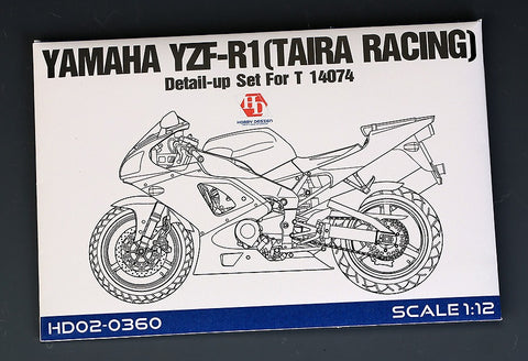 Hobby Design HD02-0360 1/12 Yamaha YZF-R1 (Taira Racing) Detail-Up Set (for Tamiya 14074) (Photo-etched parts + Metal parts)