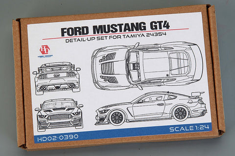 Hobby Design HD02-0390 1/24 Ford Mustang GT4 Detail-Up Set (for Tamiya 24354) (Photo-etched parts + Resin + Metal parts)