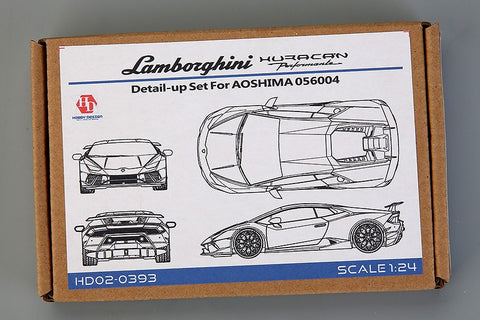 Hobby Design HD02-0393 1/24 Lamborghini Huracán Performante Detail-Up Set (for Aoshima 056004) (Photo-etched parts + Resin + Metal logo)