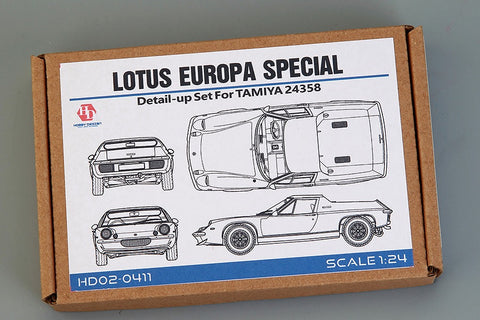 Hobby Design HD02-0411 1/24 Lotus Europa Special Detail-Up Set (for Tamiya 24358) (Photo-etched parts + Metal parts + Resin + Metal logo)