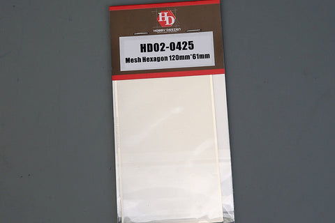 Hobby Design HD02-0425 Hexagonal Etched Mesh (120mm x 61mm)