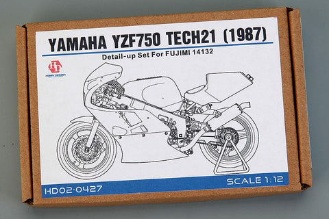 Hobby Design HD02-0427 1/12 Yamaha YZF750 TECH21 (1987) Detail-Up Set (for Fujimi 14132) (Photo-etched parts + Metal parts + Resin)