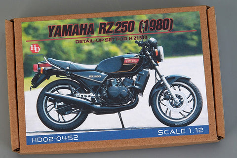Hobby Design HD02-0452 1/12 Yamaha RZ250 (1980) Detail-Up Set (for Hasegawa 21513) (Photo-etched parts + Resin + Metal parts + Decals)