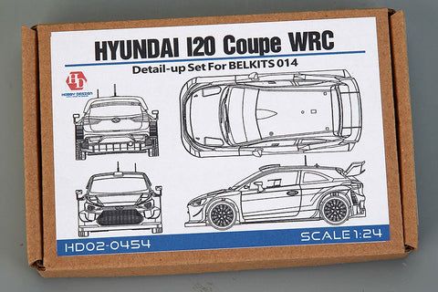 Hobby Design HD02-0454 1/24 Hyundai i20 Coupe WRC Detail-Up Set (for Belkits 014) (Photo-etched parts + Resin + Metal parts)