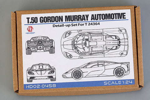 Hobby Design HD02-0458 1/24 Gordon Murray Automotive T.50 Detail-Up Set (for Tamiya 24364) (Photo-etched parts + Metal parts + Resin + Metal logo)