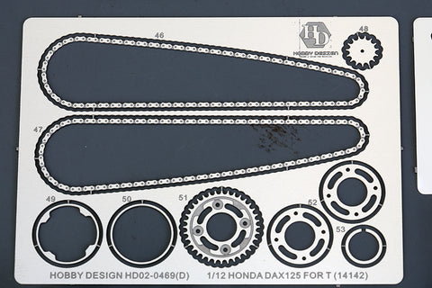 Hobby Design HD02-0469 1/12 Honda Dax Detail-Up Set Tamiya (14142) (PE + Metal Parts + Resin + Metal Logo)