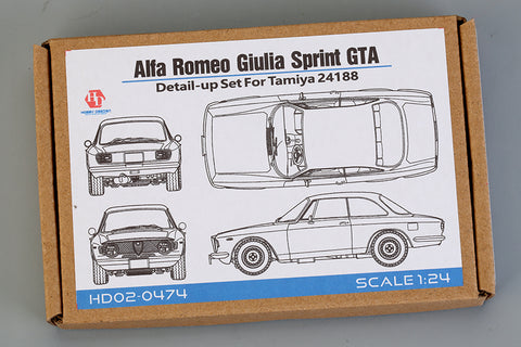 Hobby Design HD02-0474 1/24 Alfa Romeo Giulia Sprint GTA Detail-Up Set (for Tamiya 24188) (Photo-etched parts + Resin + Metal parts)