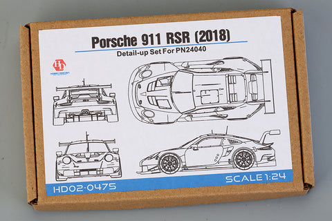 Hobby Design HD02-0475 1/24 Porsche 911 RSR (2018) Detail-Up Set (for NuNu PN24040) (Photo-etched parts + Metal parts + Resin parts)