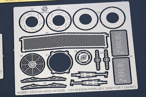 Hobby Design HD02-0476 1/24 Nissan Fairlady 240Z Detail-Up Set (for Tamiya 24367) (Photo-etched parts + Metal parts + Resin parts)