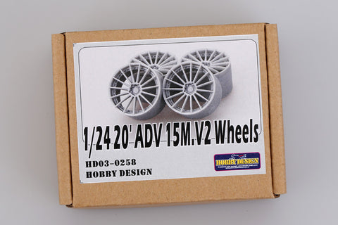 Hobby Design HD03-0258 1/24 20-inch Advan 15M.V2 Wheels