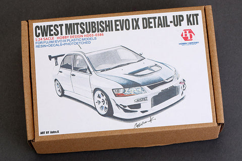 Hobby Design HD03-0386 1/24 CWEST Mitsubishi Evo IX Detail-Up Set (for Fujimi) (Resin + Photo-etched Parts + Metal Parts)