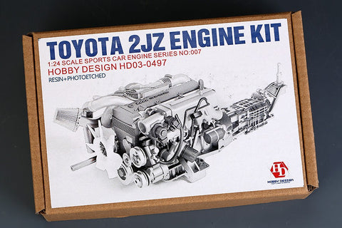 Hobby Design HD03-0497 1/24 Toyota 2JZ Engine Kit (Resin + Photo-etched Parts)