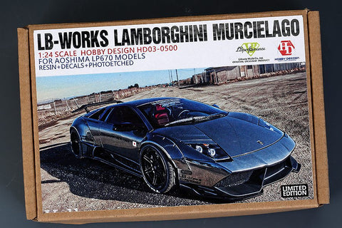 Hobby Design HD03-0500 1/24 LB-WORKS Lamborghini Murciélago LP670 Transkit (for Aoshima) (Resin + Photo-etched parts + Decals + Metal logo)