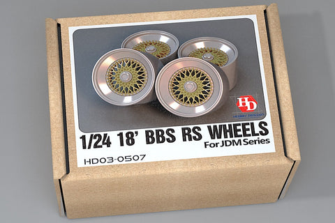 Hobby Design HD03-0507 1/24 18-inch BBS RS Wheels for JDM Series (Resin + Metal Wheels + Decals)