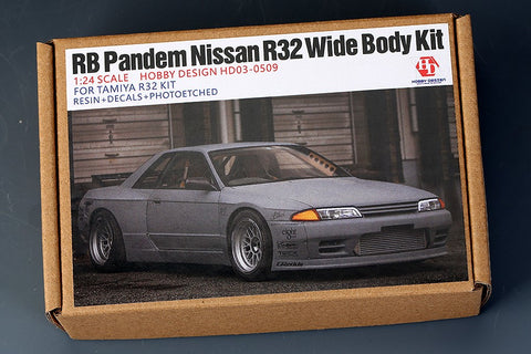 Hobby Design HD03-0509 1/24 RB Pandem Nissan R32 Wide Body Kit (for Tamiya) R32 Kit (Resin + Photo-etched parts + Metal parts + Decals)