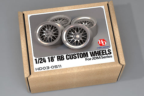 Hobby Design HD03-0511 1/24 18-inch RB Custom Wheels for JDM Series (Resin + Metal Wheels + Photo-etched Parts)