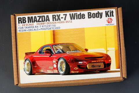 Hobby Design HD03-0512 1/24 RB Mazda RX-7 Wide Body Kit (for Tamiya RX-7 Kit 24116) (Resin + Photo-etched parts + Metal parts + Decals)