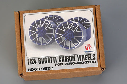 Hobby Design HD03-0522 1/24 Bugatti Chiron Wheels for Zero-400-Zero (Decal + Resin Wheels)