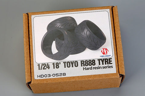 Hobby Design HD03-0528 1/24 18-inch Toyo R888 Tires (Resin Tires)