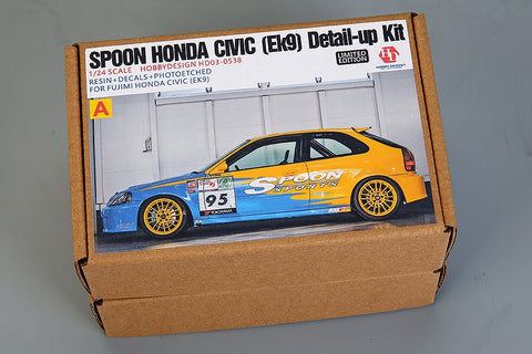 Hobby Design HD03-0538 1/24 Spoon Honda Civic (EK9) Detail-Up Set (for Fujimi) (Resin + Photo-etched parts + Decals + Metal parts)