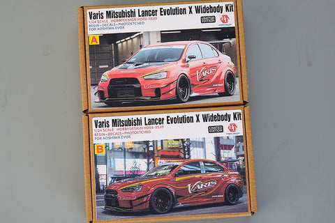 Hobby Design HD03-0539 1/24 Varis Mitsubishi Lancer Evolution X Wide Body Kit (for Aoshima) (Resin + Photo-etched parts + Decals + Metal parts)