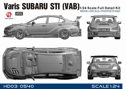 Hobby Design HD03-0540 1/24 Varis Subaru STI (VAB) Full Detail Kit (Resin + Photo-etched parts + Decals + Metal wheels + Metal parts)