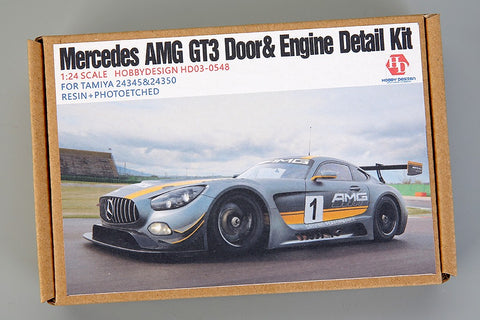 Hobby Design HD03-0548 1/24 Mercedes-AMG GT3 Door & Engine Detail-Up Set (Resin + Photo-etched parts + Metal logos + Metal parts)