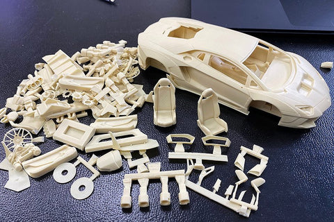 Hobby Design HD03-0550 1/24 LB-Works Aventador 2.0 Full Detail Kit (Resin + Photo-etched parts + Decals + Metal wheels + Metal parts + Metal logo)