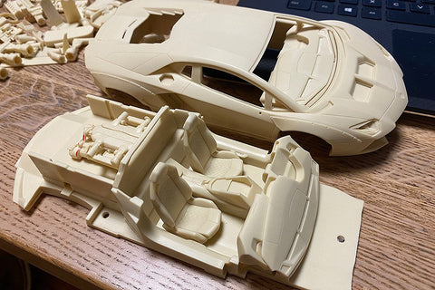 Hobby Design HD03-0550 1/24 LB-Works Aventador 2.0 Full Detail Kit (Resin + Photo-etched parts + Decals + Metal wheels + Metal parts + Metal logo)