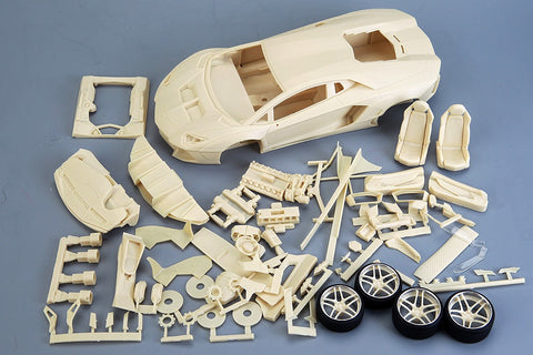 Hobby Design HD03-0571 1/24 LB-Works Aventador 2.0 (Gulf) Full Detail Kit (Resin + Photo-etched parts + Decals + Metal wheels + Metal parts + Metal logo)