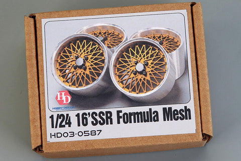 Hobby Design HD03-0587 1/24 16-inch SSR Formula Mesh Wheels (Resin + Metal Wheels)