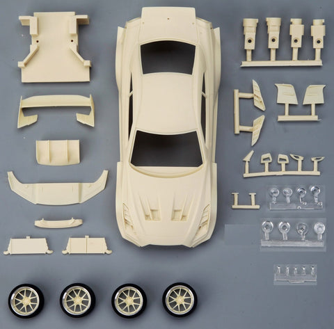 Hobby Design HD03-0589 1/24 LB-Silhouette Works GT 35GT-RR (Skyline) Transkit (Resin + Photo-etched parts + Decals + Metal wheels + Metal parts + Metal logo)