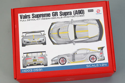 Hobby Design HD03-0591 1/24 Vairs Supreme GR Supra (A90) Transkit (Resin + Photo-etched parts + Decals + Metal parts + Metal wheels + Metal logo)