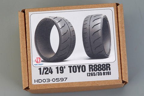 Hobby Design HD03-0597 1/24 19-inch Toyo R888R (265/35 R19) Tire