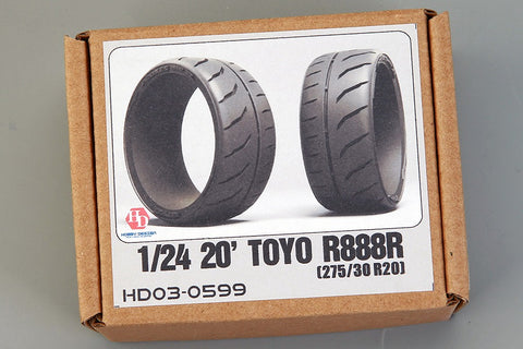 Hobby Design HD03-0599 1/24 20-inch Toyo R888R (275/30 R20) Tire
