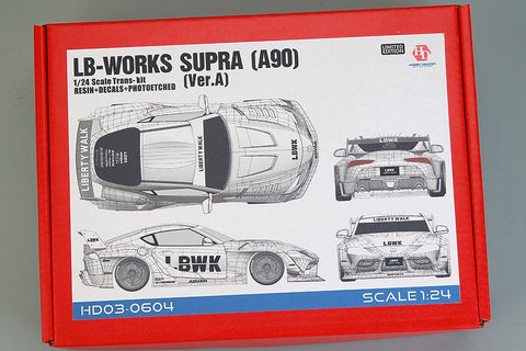 Hobby Design HD03-0604 1/24 LB-Works Supra (A90) (Ver. A) Transkit (Resin + Photo-etched parts + Decals + Metal parts + Metal logo)