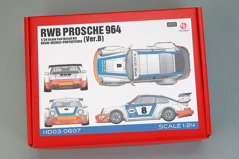 Hobby Design HD03-0607 1/24 RWB Porsche 964 (Ver. B) Full Detail Kit (Resin + Photo-etched parts + Decals + Metal wheels + Metal parts + Metal logo)