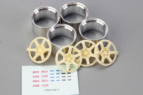 Hobby Design HD03-0617 1/24 16-inch RAYS TE37-V Wheels (for Tamiya) 240Z (Resin + Metal Wheels + Decals)