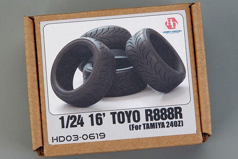 Hobby Design HD03-0619 1/24 16-inch Toyo R888 Tires (for Tamiya) 240Z