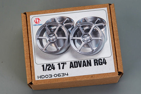 Hobby Design HD03-0634 1/24 17-inch Advan RG4 Wheels (Resin + Decals)